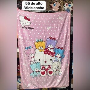 Hello Kitty Pink Blanket with Colorful Bears